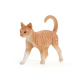 cheap Building Toys-PVC Solid Simulation Pet Cat Model Black And White Cat Stretched Lazily Cat Playing With Cat Tabletop Decoration Small Ornaments