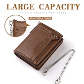 economico porta carte e custodie-portafoglio da uomo in pelle combinazione porta carte d&#039;identità in pelle pu con design a catena antifurto