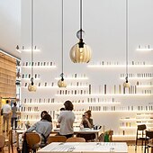 cheap Island Lights-Nordic Style Glass Pendant Lamp, Creative Colored Glass Hanging Lamp Lampshade, Flush Mount Ceiling Chandelier, E27 Screw Single Pendant Light, Cafe Decoration Lighting Fixtures 110-240V