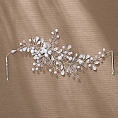 cheap Headbands-Headbands Headpiece Imitation Pearl Rhinestone Wedding Cocktail Luxury Elegant With Faux Pearl Crystals Headpiece Headwear