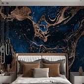 Χαμηλού Κόστους Ταπετσαρία-δροσερές ταπετσαρίες μπλε ταπετσαρία τοίχου τοιχογραφία αφηρημένη μαρμάρινη επένδυση τοίχου αυτοκόλλητο ξεφλούδισμα και ραβδί αφαιρούμενο pvc/υλικό βινυλίου αυτοκόλλητο/συγκολλητικό απαιτείται
