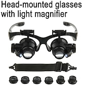 billiga Handverktyg-led lampa juvelerare förstoringsglas 15x 20x 25x linsförstoringsglas glasögon lupp smycken bedömning klocka reparation