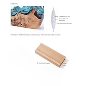 cheap Table Lamps-Shark Whale Ocean Art Ornament Gift Solid Wood Resin Night Light for Office Desktop Christmas Gift