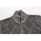 abordables Gilet-Homme Pull Chandail Gilet Cardigan Pull Zippé Pull Veste A côtes Tricoter Découpé Tricoté Géométrique Mao Guêtres Moderne contemporain Usage quotidien Sortie Vêtement Tenue Hiver bleu marine Gris