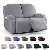 cheap Recliner Chair Cover-Loveseat 3 Seater Burgundy Recliner Covers Cover for Large Reclining Chair Slipcover Seat Reversible Washable Protector with Elastic Adjustable Straps for Kids Pets