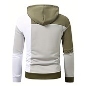 billiga bashuvtröjor för män-Herr Huvtröja Svart Rodnande Rosa Armégrön Blå Huva Färgblock Ficka Sport &amp; Utomhus Dagligen Helgdag Streetwear Häftig Ledigt Vår &amp; Höst Kläder Pull Tröjor