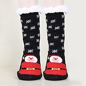 abordables sombrero de papá noel y accesorios-Papá Noel Artículos Para Celebrar la Navidad Calcetines de Navidad Hombre Mujer Navidad Nochebuena Estilo lindo Calcetines
