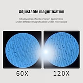 お買い得  知育玩具-ハンドヘルド顕微鏡キットラボ LED ライト 60x-120x ラボミニハンドヘルドバッテリー駆動顕微鏡 LED ライト付き子供科学