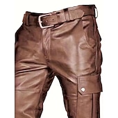 abordables Bas-Punk &amp; Gothique Médiéval Steampunk Pantalon Pantalon de moto à jambe droite Cavaliers Motards Déguisement Homme Décontracté Quotidien Adulte Pantalon