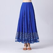 voordelige Oefen Kleding-Ballroomdansen Rokken Prints Gesplitst Tule Dames Prestatie Opleiding Hoog Polyester