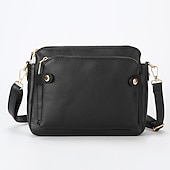 cheap Handbag &amp; Totes-Women&#039;s Vintage Three-Layer Leather Crossbody Shoulder &amp; Clutch Bag – Multi-Compartment Design for Casual, Work, and Travel Use