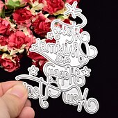 お買い得  壁のステンシル-1pc クリスマスツリー新年あけましておめでとうございます切削ダイスクリスマスギフト紙ダイカットテンプレート