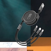 Недорогие Кабели для мобильных телефонов-2023 новый выдвижной USB-кабель 3 в 1, универсальный зарядный кабель для мобильного телефона, кабель для быстрой зарядки, USB-кабель для iPhone, Samsung, Huawei, Xiaomi, Oppo, Google