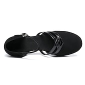 cheap Ballroom Shoes &amp; Modern Dance Shoes-Women&#039;s Black Ballroom Dance Shoes with Suede Sole - Low Heel, Comfortable and Non-Slip Practice Latin Dance Shoes with Straps