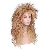 cheap Historical Wigs-ColorGround Long Curly 80s Women Blonde with Reddish Brown Rocker Wig Carnival Wigs