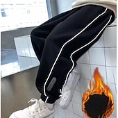 cheap Bottoms-Kids Boys Sweatpants Trousers Pocket Solid Color Keep Warm Comfort Pants School Sports Black Gray