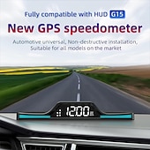economico Visori a sovrimpressione-nuovo tachimetro digitale a led universale gps/beidou car hud head up display allarme di velocità eccessiva commutazione senza luci di respirazione