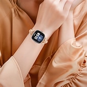 billige Fitbit klokkebånd-Reim til Smartklokke Kompatibel med Fitbit Versa 4, Sense 2, Versa 3, Sense Rustfritt stål Smartklokke Stropp Dame Glimmer Krystall Smykker armbånd Erstatning Armbånd