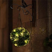 preiswerte Außenwandleuchten-LED Außenwandleuchte Solarlampen Hof, dekorative Simulation, Graskugel-Kronleuchterlampe für Rasen, Garten, Urlaubsdekoration, Beleuchtung, Durchmesser 14 cm
