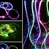 cheap Novelties-LED Fiber Optic Dance Whip - USB Rechargeable Ideal for Halloween Christmas and Holiday Celebrations - Perfect for Stage Ambience Props