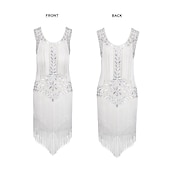 ieftine îmbrăcăminte-set cu rochie cu flapper bentiță cu pene colier cu perle artificiale mănuși lungi de operă cercei portațigară ținute pentru femei în anii 20 în anii 1920 rochie de cocktail gatsby flapper fata