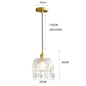 economico Luci Isola cucina-lampada a sospensione in cristallo con paralume in vetro trasparente finitura in ottone spazzolato oro cucina moderna con isola lampada a sospensione lampadario regolabile per corridoio sala da pranzo