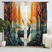 billiga Gardiner och draperier-2 paneler gardiner för vardagsrum sovrum, blommor gardin draperier för sovrum dörr kök fönster behandlingar värmeisolerade rum mörkare