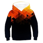billiga Pojkens 3D Vision &amp; Geometri-Nyår Pojkar 3D Grafisk 3D Huvtröja och sweatshirt Långärmad 3D-tryck Aktiv Barn
