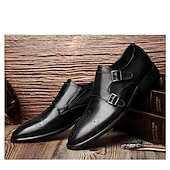 abordables Officiel-hommes mocassins habillés et slip-ons richelieu chaussures de moine affaires britannique gentleman bureau et carrière fête et soirée chaussures en cuir noir marron printemps automne