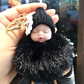 halpa Riipukset ja koristeet-söpö pompon nukkuva vauva nukke auton avaimenperä luova auton avaimenperä auton avaimenperä laukku riipus