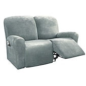 economico Poltrone reclinabili e poltrone wingback-copridivano reclinabile componibile fodera 1 set di 6 pezzi microfibra elasticizzata alta elasticità bordeaux rosso velluto di alta qualità copridivano copridivano per 2 posti cuscino divano