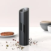 abordables Electrodomésticos de cocina-Molinillo de especias eléctrico, juego de molienda de sal y pimienta con luz LED ajustable, sin asperezas, automático