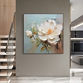 preiswerte Blumen-/Botanische Gemälde-Handgefertigtes Ölgemälde auf Leinwand, Wandkunst-Dekor, originales Blumengemälde in voller Größe für die Inneneinrichtung mit gespanntem Rahmen, ohne Innenrahmen-Gemälde