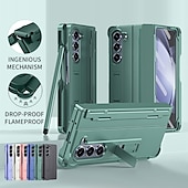 abordables Carcasas Samsung-Funda para teléfono Samsung Galaxy Z Fold 6 Z Fold 5 Z Fold 4 Z Fold 3 cubierta trasera con soporte de pie con protector de pantalla magnético color sólido PC