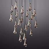 cheap Indoor Wall Lights-Gold Black Wall Sconces Bedside Light with Clear Solid Glass Raindrop for Indoor Wall Lights Living Room Kitchen Hallway