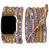 cheap Apple Watch Bands-Handmade Braided Rope Compatible with Apple Watch band Women Multilayer Beaded Beads Strap Replacement Wristband for 38mm 40mm 41mm 42mm 44mm 45mm 49mm iwatch Series Ultra 8 7 6 SE 5 4 3 2 1