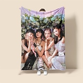 cheap Blankets &amp; Throws-Blackpink Pattern Soft Throws Blanket,Novelty Flannel Throw Blankets Warm Printed All Seasons Gifts Home Decor Big Blanket