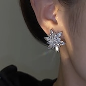 economico Orecchini-Per donna Zirconi Orecchini a bottone Gioiellerie Classico Prezioso Forma di fiore Moda Semplice Orecchini Gioielli Argento Per Regalo Festival 1 paio
