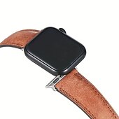 cheap Apple Watch Bands-Leather Band Compatible with Apple Watch band 38mm 40mm 41mm 42mm 44mm 45mm 49mm Rugged Luxury Adjustable Genuine Leather Strap Replacement Wristband for iwatch Series Ultra 8 7 SE 6 5 4 3 2 1