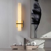 economico Lampade LED da parete-moderno applique da parete in marmo lungo lineare lampada da parete in ottone dorato comodino applique da parete per bagno lampada da trucco bar cablaggio a parete illuminazione per soggiorno sala da