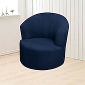 abordables Cubierta de sillón y silla sin brazo-Funda para sillón giratorio de barril de jacquard, funda elástica color burdeos para sillón giratorio, funda para sofá, funda para sillón de club redondo moderno