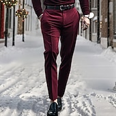 economico Sottile-Per uomo pantaloni della tuta Pantaloni di velluto a coste Pantaloni Pantaloni da completo Tasche Liscio Comfort Traspirante Esterno Giornaliero Per uscire Di tendenza Informale Nero Rosso