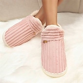 ieftine Flip-Flops de Damă-papuci de casă roz de pluș pentru femei, cu căptușeală din lână – pantofi confortabili, anti-alunecare, pentru confortul casei