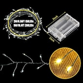 Недорогие Питание от батареек-Светодиодные гирлянды феерические медные провода гибкие 2м 5м набор гирлянд праздничные огни для свадьбы праздника вечеринки декорации комнаты теплый белый многоцветный светильник работающий от