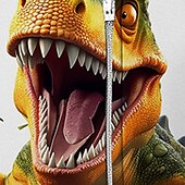 billiga Pojkens 3D-djur-Pojkar 3D Dinosaurie Huvtröja Kappa Ytterkläder Långärmad 3D-tryck Höst Vinter Mode Streetwear Häftig Polyester Barn 3-12 år Utomhus Ledigt Dagligen Normal