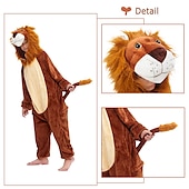economico costumi di Halloween per coppie-Per bambini Per adulto Animali Cartoni animati Costume di gruppo Pigiami e camicie da notte Mimetico Vestiti Carnevale Dinosauro Leone Pigiama a pagliaccetto Pigiama Kigurumi stile sveglio Per Uomini