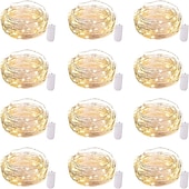 cheap Battery String Lights-12pcs Waterproof Fairy String Lights, 20 LED Firefly &amp; Starry Sky Decor for Christmas Decorations