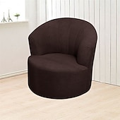 abordables Cubierta de sillón y silla sin brazo-Funda para sillón giratorio de barril de jacquard, funda elástica color burdeos para sillón giratorio, funda para sofá, funda para sillón de club redondo moderno