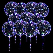 billige Batteridrevet-elegant bryllupsmottak fest ledet ballong lysende fest bryllupsrekvisita dorm festdekorasjon gjennomsiktig boble dekorasjon bursdag bryllup led ballonger lysslynge julegave