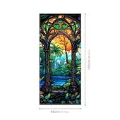baratos películas de janela-Filme para vitrais, adesivos coloridos para janelas, vitrais eletrostáticos, removível, privacidade, filme decorativo manchado para escritório doméstico